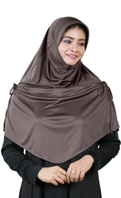 MEHAR Polycotton Solid Abaya(Brown)