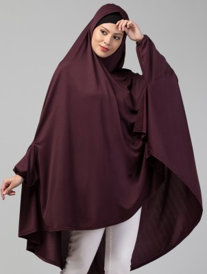 VERMELLO Polycotton Solid Burqa(Brown)