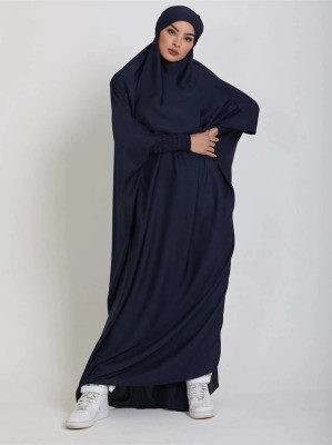 MODEST CITY Crepe Abaya With Hijab(Blue)