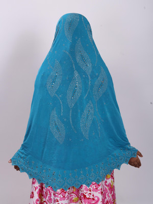 TEXNOVA Polyester Self Design Abaya(Blue)