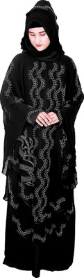 DCSTORE1 Polyester Solid Burqa With Hijab(Black)