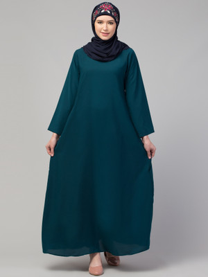 Nazneen Nida Matte Solid Abaya(Blue)