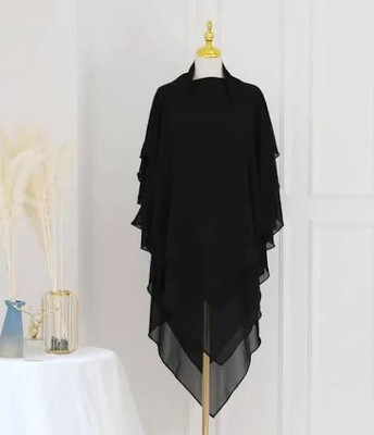 Hummiii Chiffon Solid Naqab(Black)