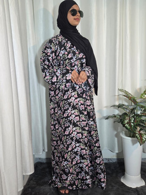 ANBA Cotton Blend Solid Abaya(Black)