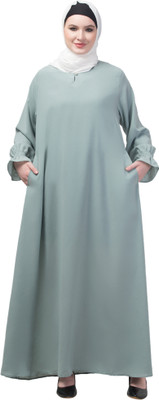 Nazneen Nida Matte Solid Abaya(Green)