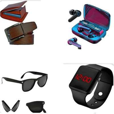 Khatub Belt, Wallet & Watch Combo(Brown)