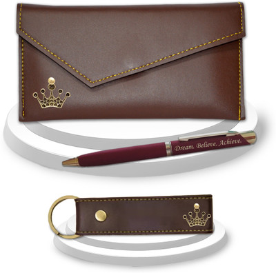 Savri Wallet,Key Chain & Pen(Brown)