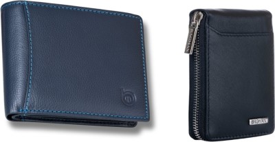 BAGMAN Card Holder & Wallet Combo(Black, Blue)