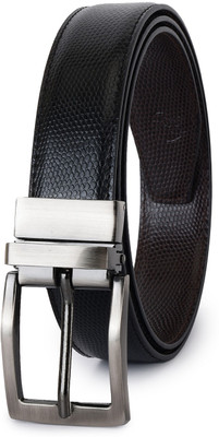 KILLER Men Casual Black Texas Leatherite Reversible Belt