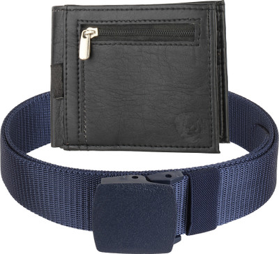 METRONAUT Wallet & Belt Combo(Blue, Black)