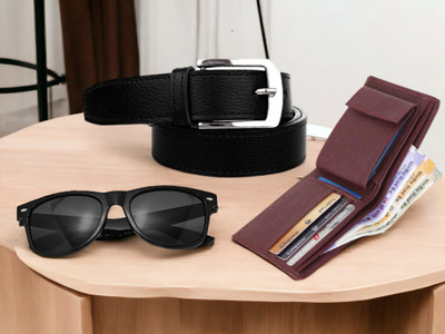 Kastner Sunglass, Wallet & Belt Combo(Multicolor)
