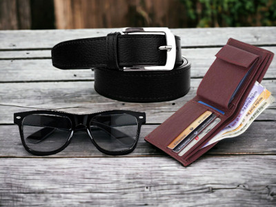 Kastner Sunglass, Wallet & Belt Combo(Multicolor)