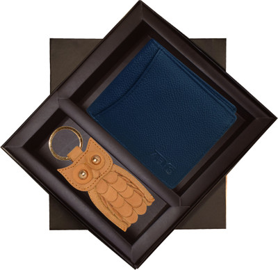 ABYS Genuine Leather Wallet Combo set for Men 6 Card Holder(Set of 2, Blue)