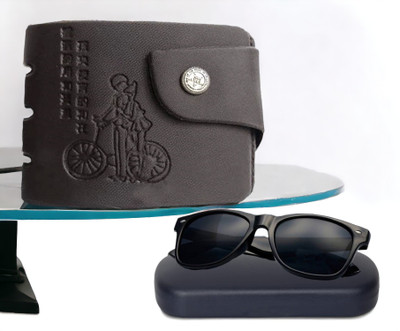 Mundkar Sunglass & Wallet Combo(Black)
