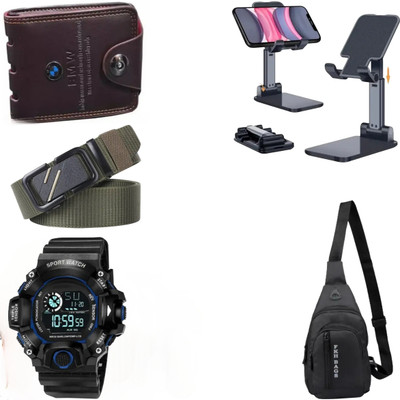 Kkhatu Belt, Wallet & Watch Combo(Multicolor)