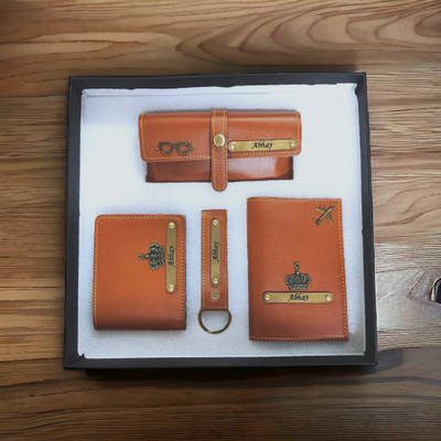 AngelsCreation Card Holder & Wallet Combo(Tan)