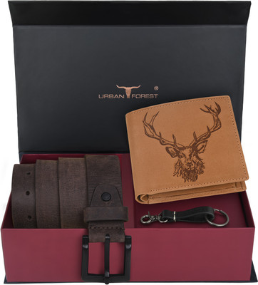 URBAN FOREST Wallet & Belt Combo(Tan, Brown)