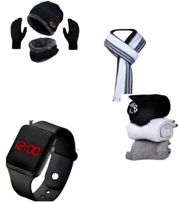 Luvre1 Belt, Wallet & Watch Combo(Black)