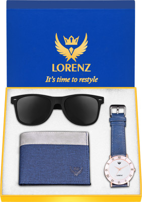LORENZ Watch, Sunglass & Wallet Combo(White)