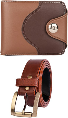 Peacock Mundkar Wallet & Belt Combo(Tan, Brown)