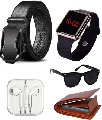 KARNI Belt, Wallet & Watch Combo(Black)
