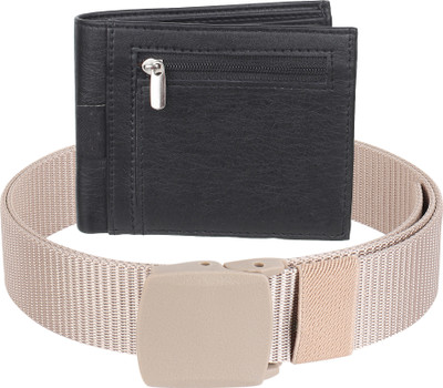 METRONAUT Wallet & Belt Combo(Beige)