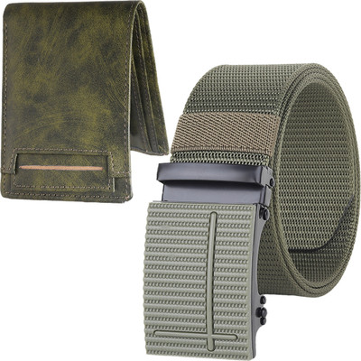 METRONAUT Wallet & Belt Combo(Green)