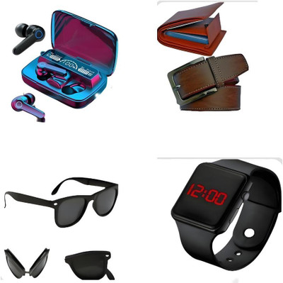 Khatub Belt, Wallet & Watch Combo(Brown)