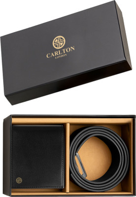 CARLTON LONDON Wallet & Belt Combo(Black)