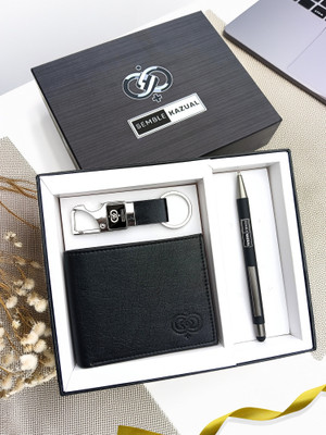 SEMBLE KAZUAL Wallet,Key Chain & Pen(Black)