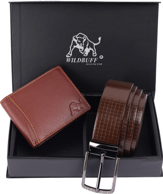 WILDBUFF Wallet & Belt Combo(Brown)