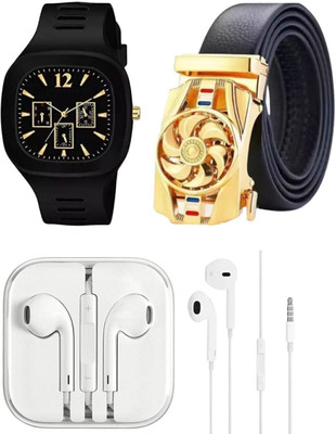 KARNI Watch & Belt Combo(Black)