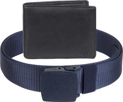 METRONAUT Wallet & Belt Combo(Blue, Black)