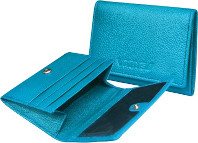 ABYS Genuine Leather RFID Protected Card|Wallet For Men And Women 4 Card Holder(Set of 1, Blue)