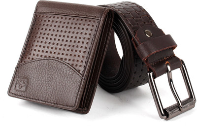 CIMONI Wallet & Belt Combo(Brown)