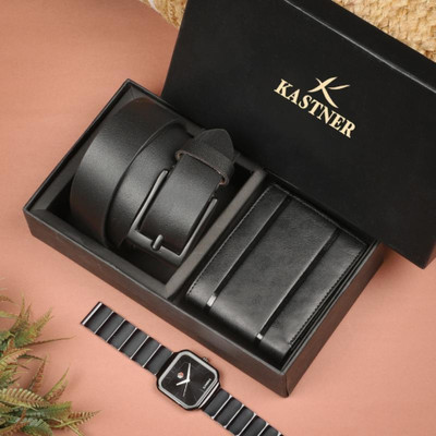 Kastner Wallet & Belt Combo(Black)