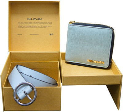 Belwaba Wallet & Belt Combo(Grey)