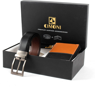 CIMONI Wallet & Belt Combo(Black)