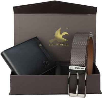 HORNBULL Wallet & Belt Combo(Black)