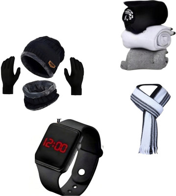 Luvre1 Belt, Wallet & Watch Combo(Black)