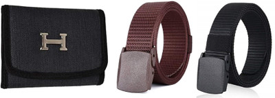Mundkar Wallet & Belt Combo(Brown, Black)