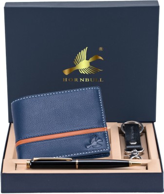 HORNBULL Wallet & Belt Combo(Blue)