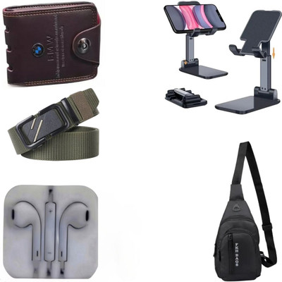 kbh Card Holder, Wallet & Belt Combo(Multicolor)