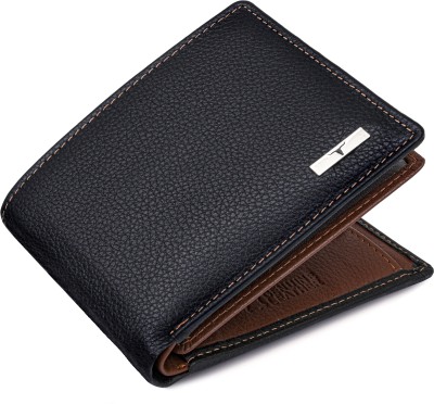 URBAN FOREST Men Casual Black Genuine Leather Wallet(6 Card Slots)