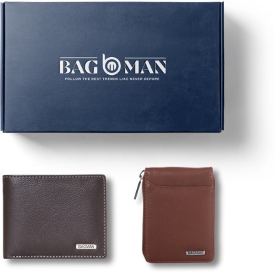 BAGMAN Card Holder & Wallet Combo(Tan, Brown)