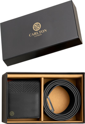 CARLTON LONDON Wallet & Belt Combo(Black)