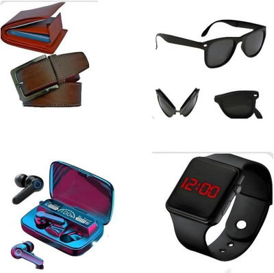 Khatub Belt, Wallet & Watch Combo(Brown)
