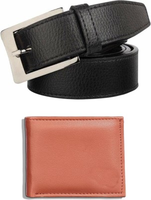 VMgold Wallet & Belt Combo(Tan, Black)