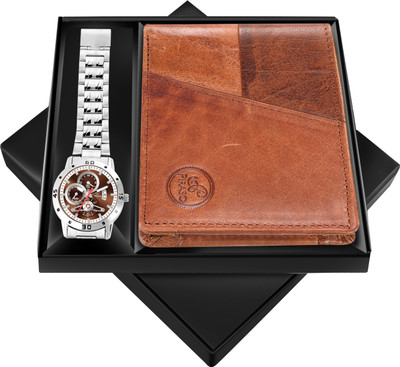 PIRASO Watch & Wallet Combo(Tan)