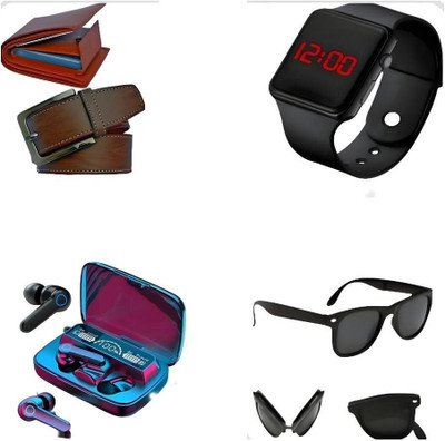 Khatub Belt, Wallet & Watch Combo(Brown)